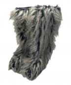 CHANELシャネル）の古着「ファンタジーファーブーツ」｜ブラック×グレー