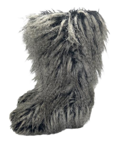 CHANEL（シャネル）CHANEL (シャネル) ファンタジーファーブーツ ブラック×グレー サイズ:38の古着・服飾アイテム