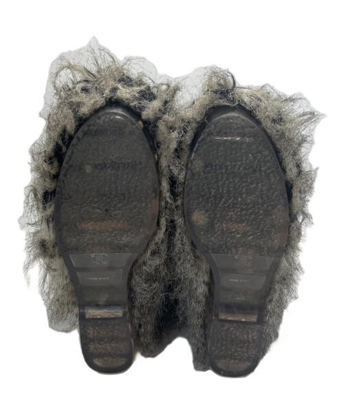 CHANEL（シャネル）CHANEL (シャネル) ファンタジーファーブーツ ブラック×グレー サイズ:38の古着・服飾アイテム