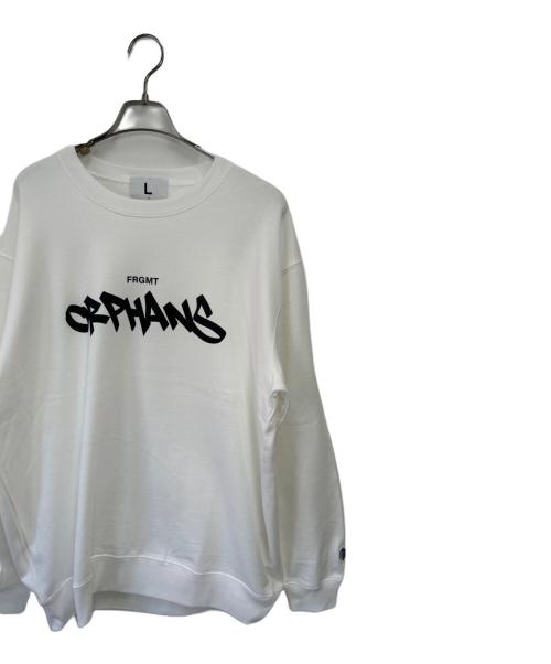 FRAGMENT ORPHANS（フラグメント オーファンズ）FRAGMENT ORPHANS (フラグメント オーファンズ) クルーネックスウェット ホワイト サイズ:Lの古着・服飾アイテム