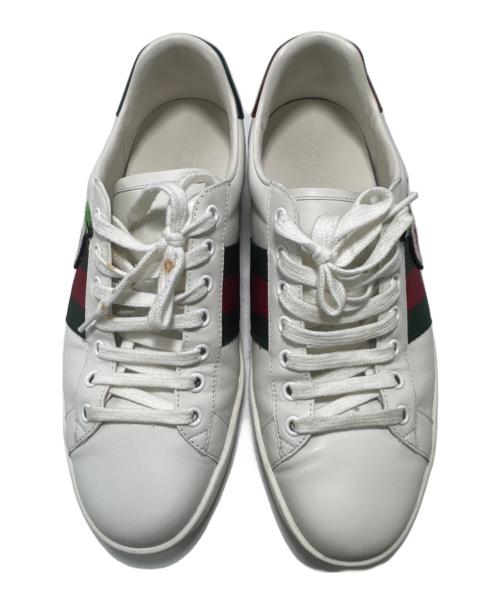 GUCCI（グッチ）GUCCI (グッチ) ローカットスニーカー ホワイト サイズ:7.5の古着・服飾アイテム
