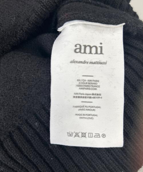 AMI Alexandre Mattiussi（アミアレクサンドルマテュッシ）AMI Alexandre Mattiussi (アミアレクサンドルマテュッシ) 厚手ニット ブラック×レッド サイズ:Sの古着・服飾アイテム