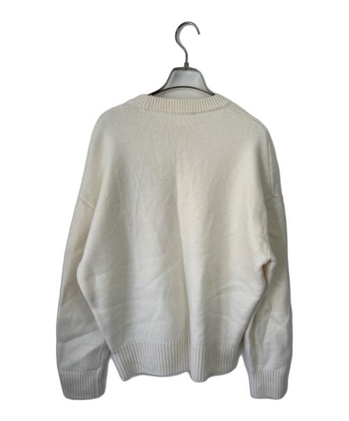 AMI Alexandre Mattiussi（アミアレクサンドルマテュッシ）AMI Alexandre Mattiussi (アミアレクサンドルマテュッシ) 厚手ニット アイボリー×レッド サイズ:Sの古着・服飾アイテム