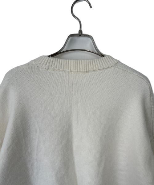 AMI Alexandre Mattiussi（アミアレクサンドルマテュッシ）AMI Alexandre Mattiussi (アミアレクサンドルマテュッシ) 厚手ニット アイボリー×レッド サイズ:Sの古着・服飾アイテム