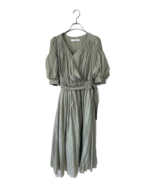 HER LIP TO（ハーリップトゥ）HER LIP TO (ハーリップトゥ) 半袖ワンピース グリーン系 サイズ:Sの古着・服飾アイテム