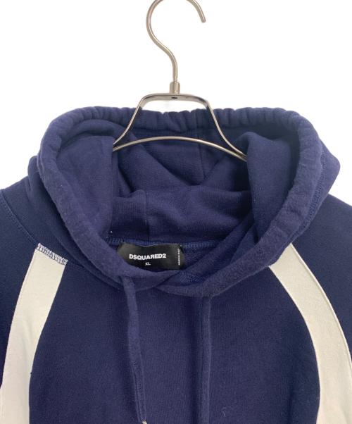 DSQUARED2（ディースクエアード）DSQUARED2 (ディースクエアード) パーカー ネイビー×ホワイト サイズ: XLの古着・服飾アイテム
