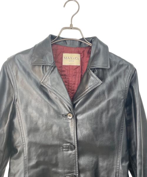 MAX&Co.（マックスアンドコー）MAX&Co. (マックスアンドコー) レザーコート ブラック サイズ:40の古着・服飾アイテム
