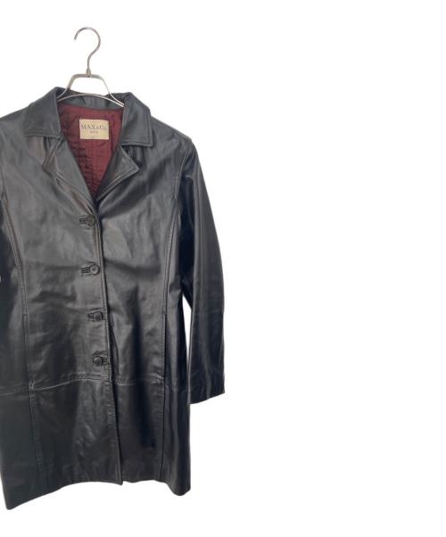 MAX&Co.（マックスアンドコー）MAX&Co. (マックスアンドコー) レザーコート ブラック サイズ:40の古着・服飾アイテム