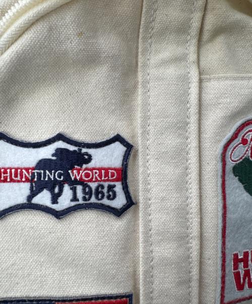 HUNTING WORLD（ハンティングワールド）HUNTING WORLD (ハンティングワールド) ワッペンデニムショルダーバッグ アイボリーの古着・服飾アイテム