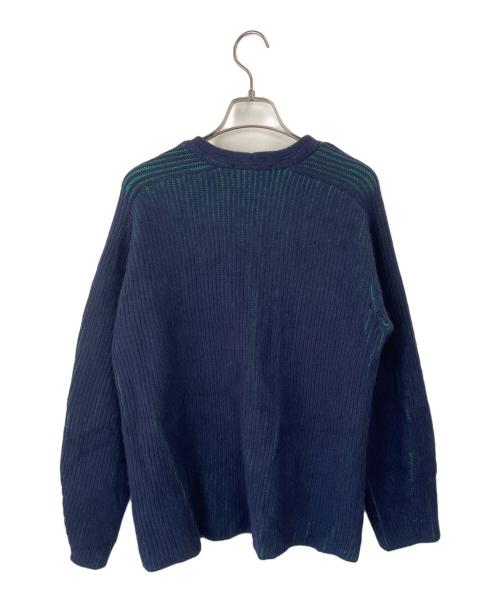 JOURNAL STANDARD relume（ジャーナルスタンダード レリューム）JOURNAL STANDARD relume (ジャーナルスタンダード レリューム) 厚手ニット ネイビー×グリーン サイズ:Fの古着・服飾アイテム