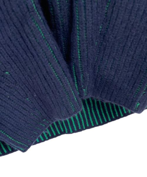 JOURNAL STANDARD relume（ジャーナルスタンダード レリューム）JOURNAL STANDARD relume (ジャーナルスタンダード レリューム) 厚手ニット ネイビー×グリーン サイズ:Fの古着・服飾アイテム