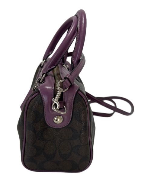 COACH（コーチ）COACH (コーチ) 2WAYショルダーバッグ ブラウン×パープルの古着・服飾アイテム