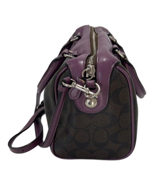COACH（コーチ）COACH (コーチ) 2WAYショルダーバッグ ブラウン×パープルの古着・服飾アイテム