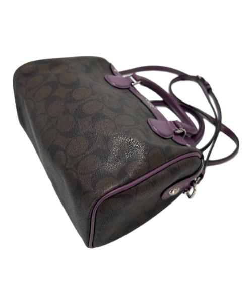 COACH（コーチ）COACH (コーチ) 2WAYショルダーバッグ ブラウン×パープルの古着・服飾アイテム