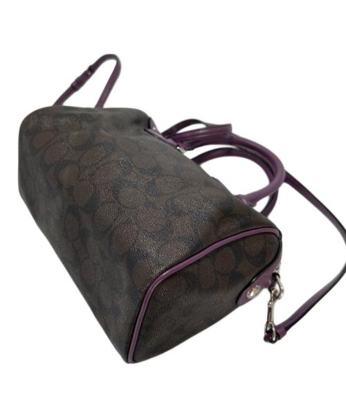 COACH（コーチ）COACH (コーチ) 2WAYショルダーバッグ ブラウン×パープルの古着・服飾アイテム