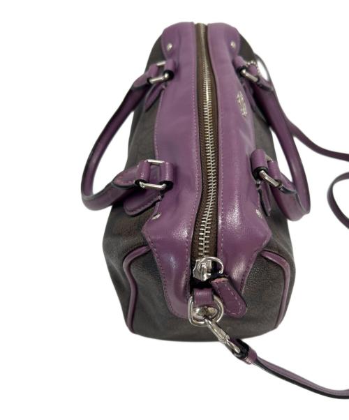 COACH（コーチ）COACH (コーチ) 2WAYショルダーバッグ ブラウン×パープルの古着・服飾アイテム