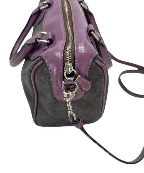 COACH（コーチ）COACH (コーチ) 2WAYショルダーバッグ ブラウン×パープルの古着・服飾アイテム