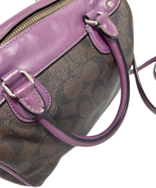 COACH（コーチ）COACH (コーチ) 2WAYショルダーバッグ ブラウン×パープルの古着・服飾アイテム