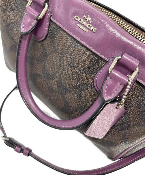 COACH（コーチ）COACH (コーチ) 2WAYショルダーバッグ ブラウン×パープルの古着・服飾アイテム