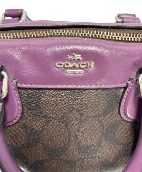 COACH（コーチ）COACH (コーチ) 2WAYショルダーバッグ ブラウン×パープルの古着・服飾アイテム