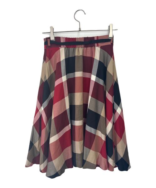 BLUE LABEL CRESTBRIDGE（ブルーレーベルクレストブリッジ）BLUE LABEL CRESTBRIDGE (ブルーレーベルクレストブリッジ) フレアスカート レッド サイズ:40の古着・服飾アイテム