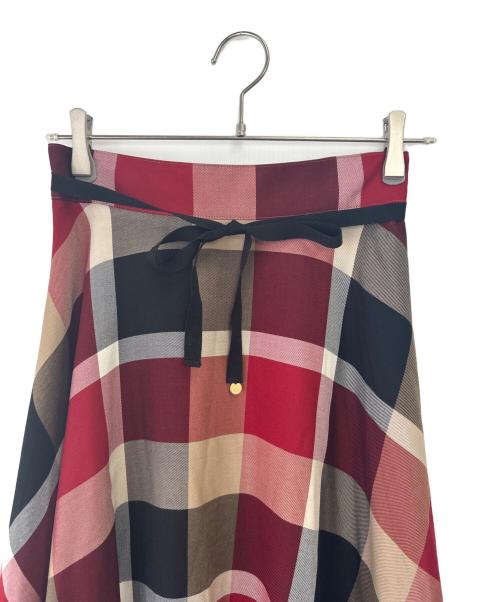 BLUE LABEL CRESTBRIDGE（ブルーレーベルクレストブリッジ）BLUE LABEL CRESTBRIDGE (ブルーレーベルクレストブリッジ) フレアスカート レッド サイズ:40の古着・服飾アイテム