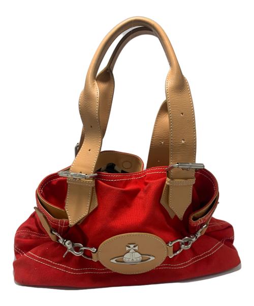 Vivienne Westwood（ヴィヴィアンウエストウッド）Vivienne Westwood (ヴィヴィアンウエストウッド) ハンドバッグ レッド×ベージュの古着・服飾アイテム