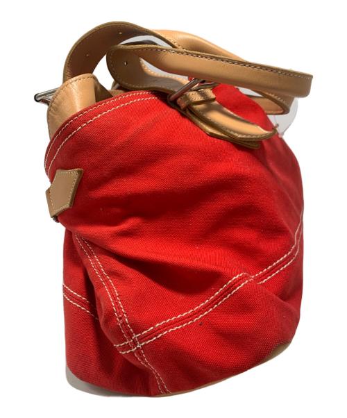 Vivienne Westwood（ヴィヴィアンウエストウッド）Vivienne Westwood (ヴィヴィアンウエストウッド) ハンドバッグ レッド×ベージュの古着・服飾アイテム