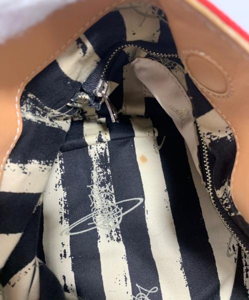 Vivienne Westwood（ヴィヴィアンウエストウッド）Vivienne Westwood (ヴィヴィアンウエストウッド) ハンドバッグ レッド×ベージュの古着・服飾アイテム