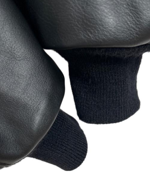 DeLong（-）DELONG (-) 切替レザースタジャン ブラック サイズ:48の古着・服飾アイテム