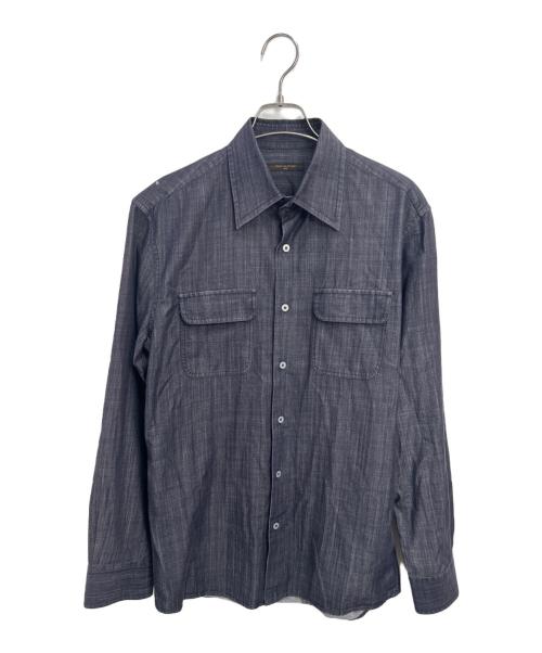 LOUIS VUITTON（ルイ ヴィトン）LOUIS VUITTON (ルイ ヴィトン) 長袖シャツ インディゴ系 サイズ:39の古着・服飾アイテム