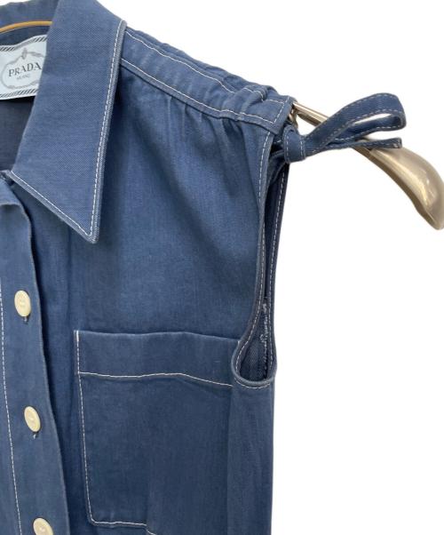 PRADA（プラダ）PRADA (プラダ) ノースリーブワンピース ブルー サイズ:38の古着・服飾アイテム