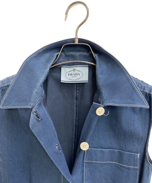 PRADA（プラダ）PRADA (プラダ) ノースリーブワンピース ブルー サイズ:38の古着・服飾アイテム
