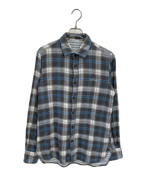 STONE ISLAND（ストーンアイランド）STONE ISLAND (ストーンアイランド) 長袖シャツ ブルー×グレー サイズ:Mの古着・服飾アイテム