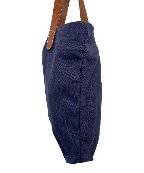 POLO RALPH LAUREN（ポロ・ラルフローレン）POLO RALPH LAUREN (ポロ・ラルフローレン) レザーハンドルトートバッグ ネイビー×ブラウンの古着・服飾アイテム