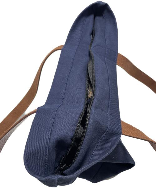 POLO RALPH LAUREN（ポロ・ラルフローレン）POLO RALPH LAUREN (ポロ・ラルフローレン) レザーハンドルトートバッグ ネイビー×ブラウンの古着・服飾アイテム