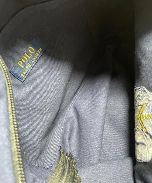 POLO RALPH LAUREN（ポロ・ラルフローレン）POLO RALPH LAUREN (ポロ・ラルフローレン) レザーハンドルトートバッグ ネイビー×ブラウンの古着・服飾アイテム