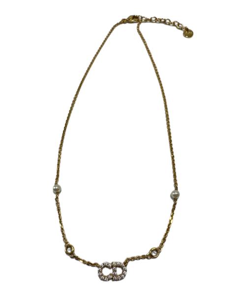 Christian Dior（クリスチャン ディオール）Christian Dior (クリスチャン ディオール) ラインストーンネックレス ゴールドの古着・服飾アイテム