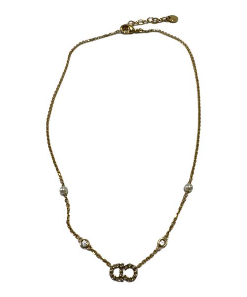 Christian Dior（クリスチャン ディオール）Christian Dior (クリスチャン ディオール) ラインストーンネックレス ゴールドの古着・服飾アイテム