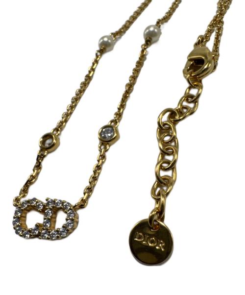 Christian Dior（クリスチャン ディオール）Christian Dior (クリスチャン ディオール) ラインストーンネックレス ゴールドの古着・服飾アイテム