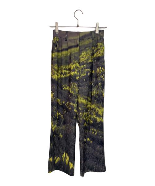 Ameri（アメリ）Ameri (アメリ) タックパンツ グリーン×イエロー サイズ:Sの古着・服飾アイテム