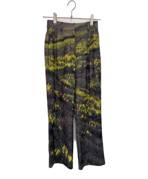 Ameri（アメリ）Ameri (アメリ) タックパンツ グリーン×イエロー サイズ:Sの古着・服飾アイテム