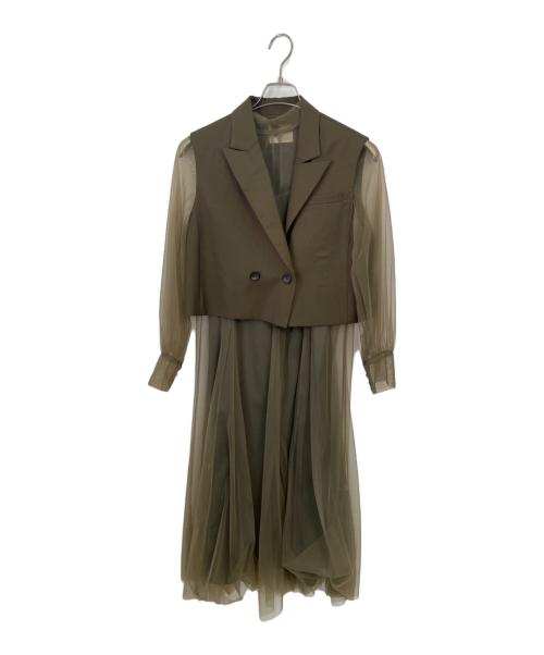 Ameri（アメリ）Ameri (アメリ) 長袖ワンピース オリーブ サイズ:Mの古着・服飾アイテム