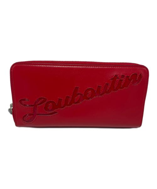 Christian Louboutin（クリスチャン・ルブタン）Christian Louboutin (クリスチャン・ルブタン) ラウンドファスナー財布 レッドの古着・服飾アイテム