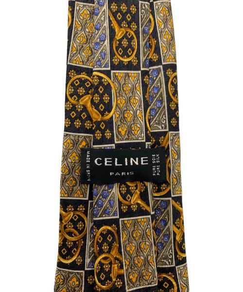 CELINE（セリーヌ）CELINE (セリーヌ) ネクタイ ブラック×ゴールド サイズ:-の古着・服飾アイテム
