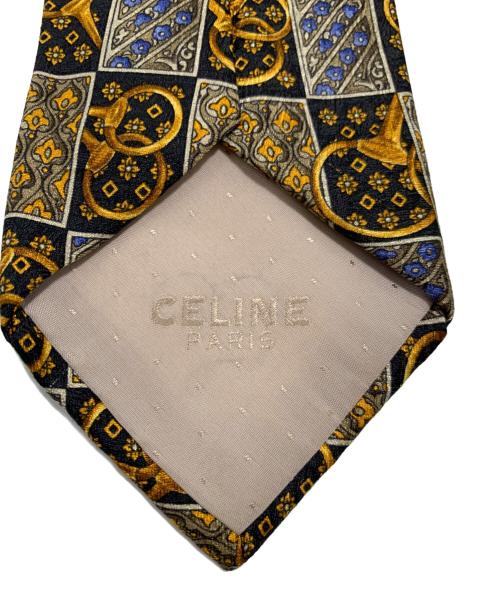 CELINE（セリーヌ）CELINE (セリーヌ) ネクタイ ブラック×ゴールド サイズ:-の古着・服飾アイテム