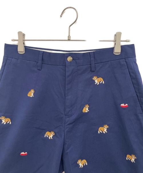POLO RALPH LAUREN（ポロ・ラルフローレン）POLO RALPH LAUREN (ポロ・ラルフローレン) 犬刺繍ハーフパンツ ネイビー サイズ:30の古着・服飾アイテム