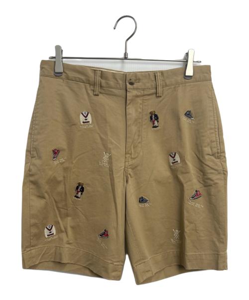 POLO RALPH LAUREN（ポロ・ラルフローレン）POLO RALPH LAUREN (ポロ・ラルフローレン) 刺繍ハーフパンツ ベージュ サイズ:30の古着・服飾アイテム