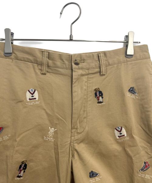 POLO RALPH LAUREN（ポロ・ラルフローレン）POLO RALPH LAUREN (ポロ・ラルフローレン) 刺繍ハーフパンツ ベージュ サイズ:30の古着・服飾アイテム