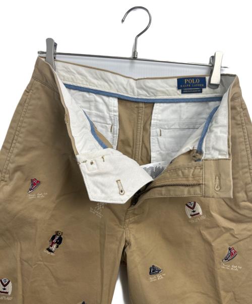 POLO RALPH LAUREN（ポロ・ラルフローレン）POLO RALPH LAUREN (ポロ・ラルフローレン) 刺繍ハーフパンツ ベージュ サイズ:30の古着・服飾アイテム